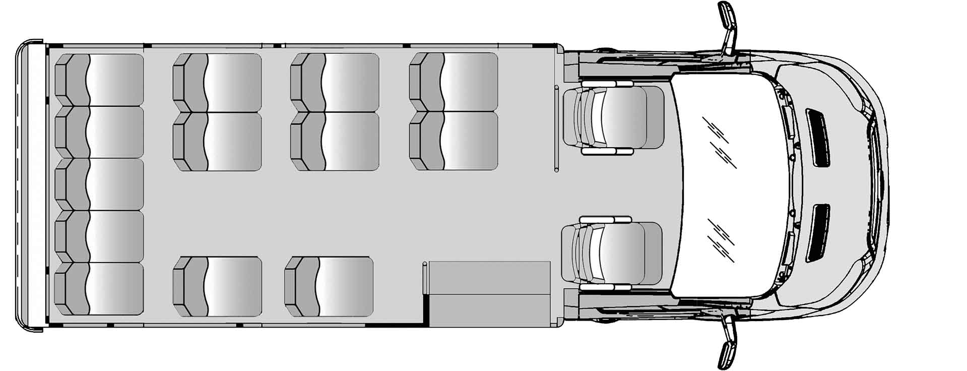 13 Passenger Plus Driver Floorplan Image